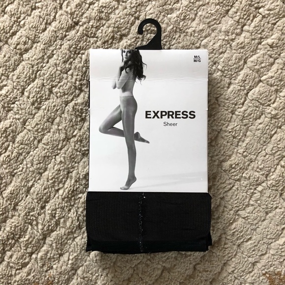 Black & silver sparkle sheer Express tights - Picture 7 of 7